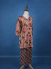 Brown Floral Designed Cotton Salwar Suit - Diadem