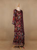 Brown Floral Designed Crepe Sharara salwar Suit - Diadem