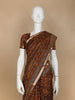 Brown Floral Designed Crepe Silk Saree - Diadem