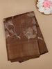 Brown Floral Designed Fancy Cotton Saree - Diadem