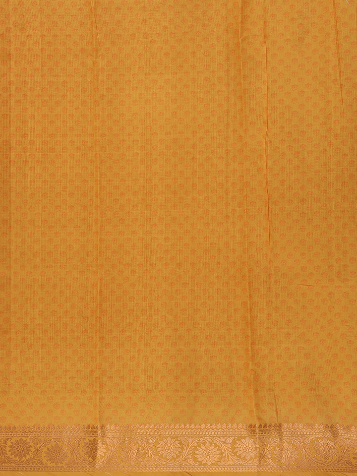 Brown Floral Designed Kora Printed Saree - Diadem