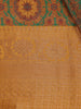 Brown Floral Designed Kora Printed Saree - Diadem