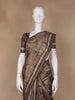 Brown Floral Designed Semi Tussar Saree - Diadem