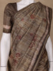 Brown Floral Designed Semi Tussar Saree - Diadem