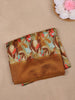 Brown Floral Designed Fancy Cotton Saree - Diadem