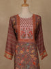 Brown Floral Printed Rayon Kurti - Diadem