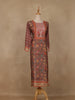 Brown Floral Printed Rayon Kurti - Diadem