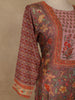 Brown Floral Printed Rayon Kurti - Diadem