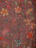 Brown Floral Printed Semi Silk Kurti - Diadem