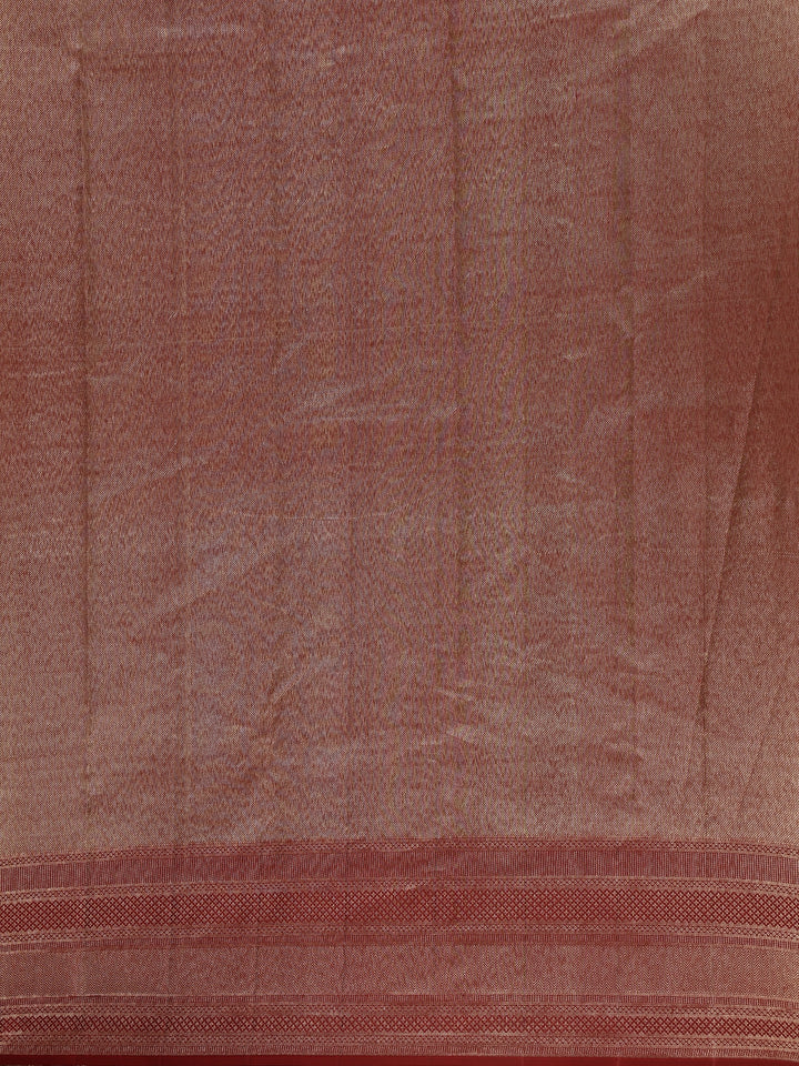 Brown Floral Woven Pure Kanchipuram Silk Saree - Diadem