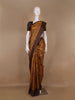 Brown Floral Woven Pure Tussar Silk Saree - Diadem
