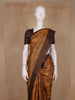 Brown Floral Woven Pure Tussar Silk Saree - Diadem