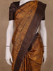 Brown Floral Woven Pure Tussar Silk Saree - Diadem