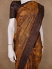 Brown Floral Woven Pure Tussar Silk Saree - Diadem