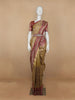 Brown Floral Woven and Stone Work Banarasi Silk Saree - Diadem