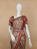 Brown Floral Woven and Stone Work Banarasi Silk Saree - Diadem