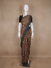Brown Floral Designed Chanderi Cotton Saree - Diadem