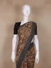 Brown Floral Designed Chanderi Cotton Saree - Diadem