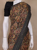 Brown Floral Designed Chanderi Cotton Saree - Diadem