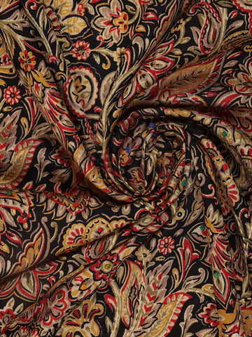 Brown Floral Designed Chanderi Cotton Saree - Diadem