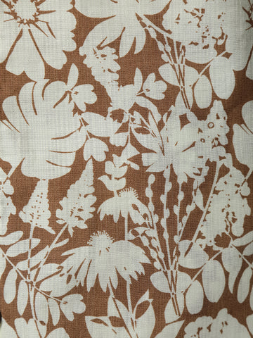 Brown Floral Designed Cotton Salwar Suit - Diadem