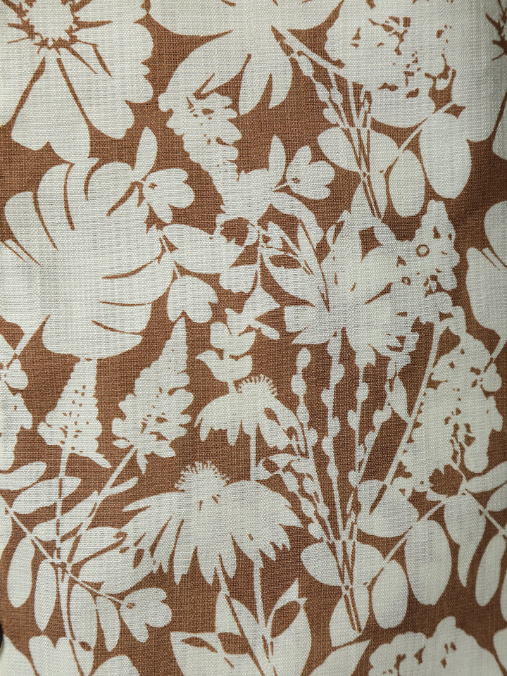 Brown Floral Designed Cotton Salwar Suit - Diadem