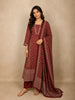Brown Paisley Printed Design Anarkali Cotton Salwar Suit