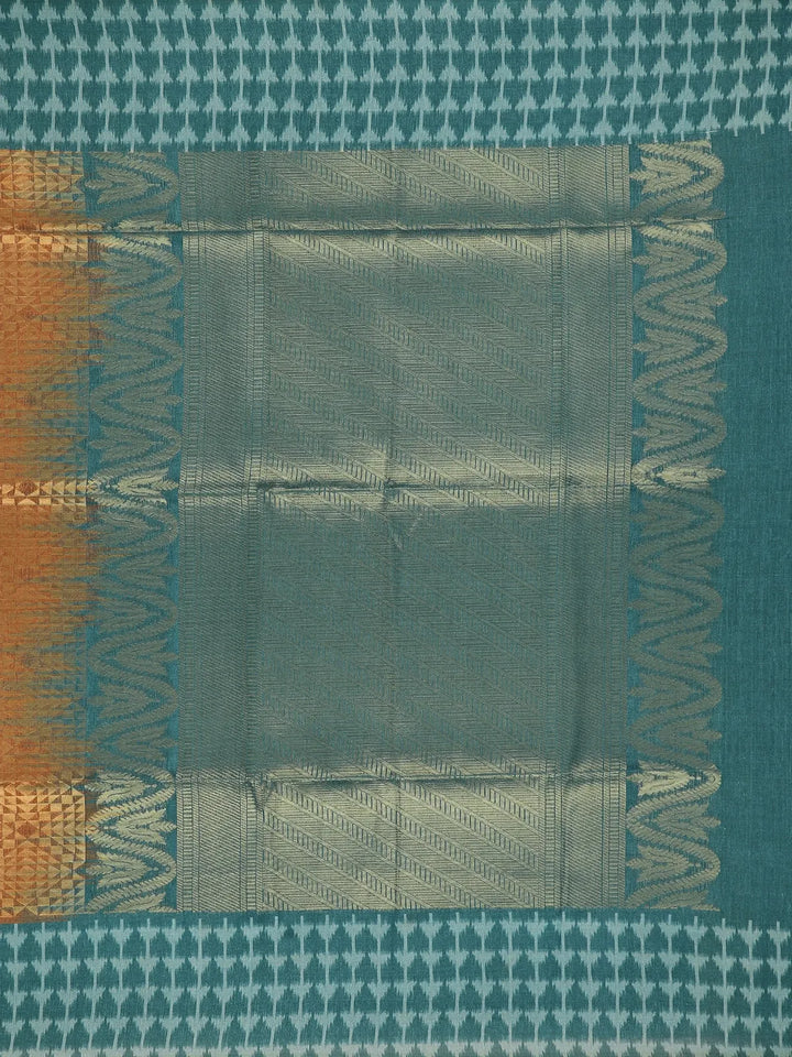 Brown Semi Tussar Silk Abstract Designed Saree - Diadem