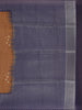 Brown Semi Tussar Silk Floral Designed Saree - Diadem