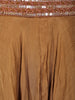 Brown Sequins Beaded Neted LehengaPaired with Dupatta