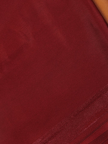 Brown Solid Design Satin Saree - Diadem