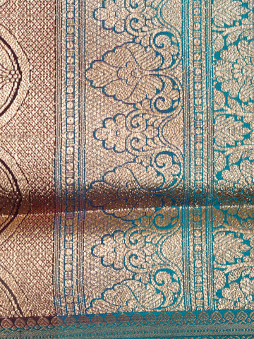 Brown Solid Designed Woven Banarasi Silk Saree - Diadem