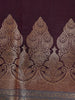 Brown Solid Designed Woven Banarasi Silk Saree - Diadem