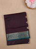 Brown Solid Designed Woven Banarasi Silk Saree - Diadem