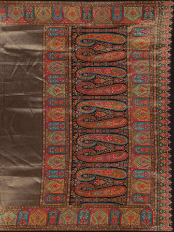 Brown Tissue Banarasi Saree With Paithani Border - Diadem