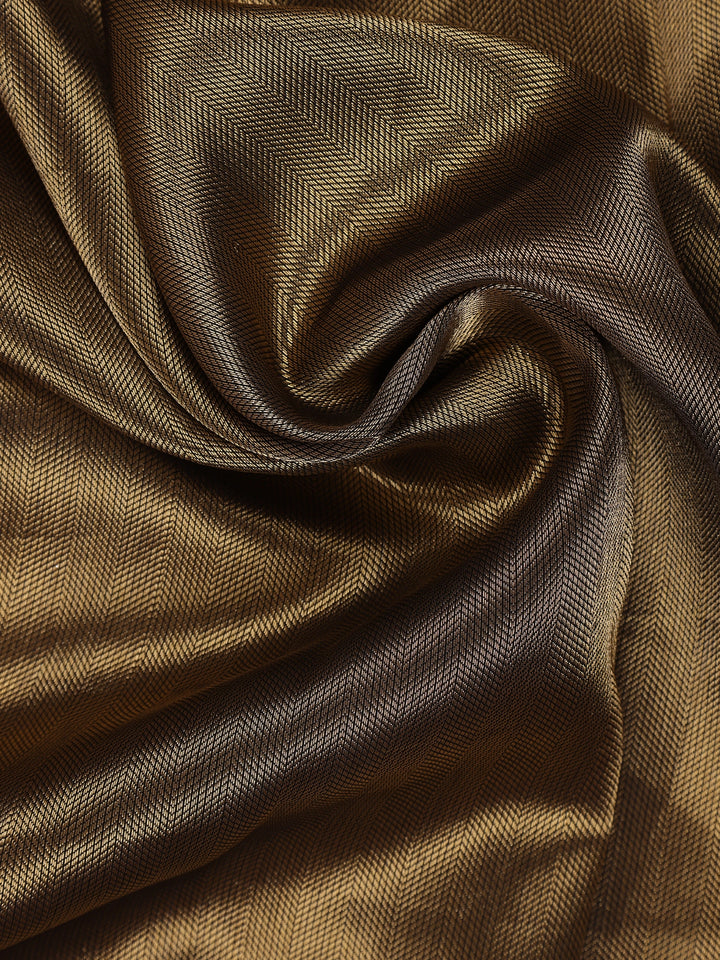 Brown Tissue Banarasi Saree With Paithani Border - Diadem
