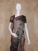 Brown and Black Floral Woven Design Mixed Cotton Fancy Saree with Zari Border