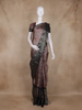 Brown and Black Floral Woven Design Mixed Cotton Fancy Saree with Zari Border