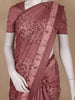 Brownish Maroon Striped Design Semi Tussar Saree
