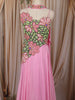 Bubblegum Pink Floral Beads Embroidered Design Net Fancy Lehenga with Choker Dupatta