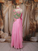 Bubblegum Pink Floral Beads Embroidered Design Net Fancy Lehenga with Choker Dupatta