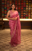Bubblegum Pink Heave Sequins and Zardozi Embroidered Design Pure Tissue Organza Saree with Designer Border