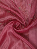 Bubblegum Pink Heave Sequins and Zardozi Embroidered Design Pure Tissue Organza Saree with Designer Border