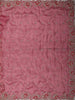 Bubblegum Pink Heave Sequins and Zardozi Embroidered Design Pure Tissue Organza Saree with Designer Border
