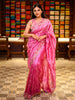 Bubblegum Pink Heave Sequins and Zardozi Embroidered Design Pure Tissue Organza Saree with Designer Border