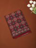 Burgundy Ajrakh Printed Design Cotton Casual Wear Saree