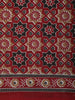 Burgundy Ajrakh Printed Design Cotton Casual Wear Saree
