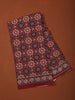 Burgundy Ajrakh Printed Design Cotton Casual Wear Saree