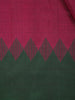 Burgundy And Bottle Green Dual-Tone Handwoven Silk Saree
