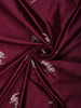 Burgundy Birds Woven Design Semi Banarasi Saree with Self Border